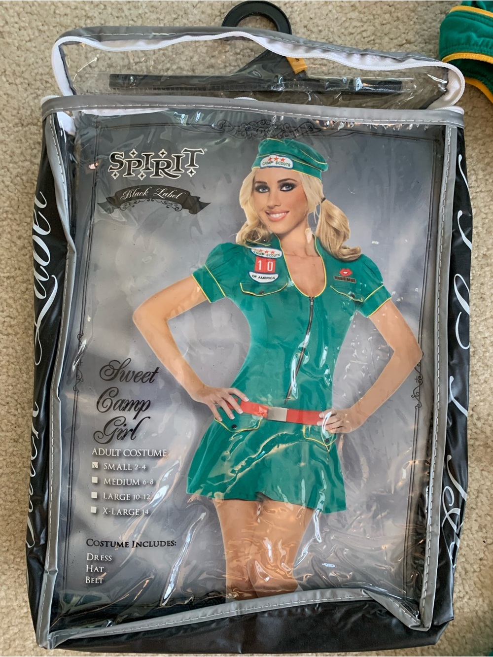 Spirit Sweet Camp Girl Costume in Green with Red Belt - size Small - Picture 2 of 8